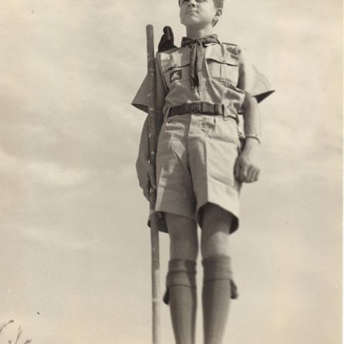 Belmont Van Doren Worman September, 1962 in Scout uniform for activity
